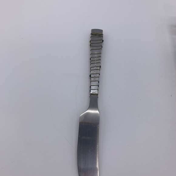 Fused Studio Art Glass Kathy Hudson Snack Tray With Decorative SS Knife Signed - Picture 6 of 12